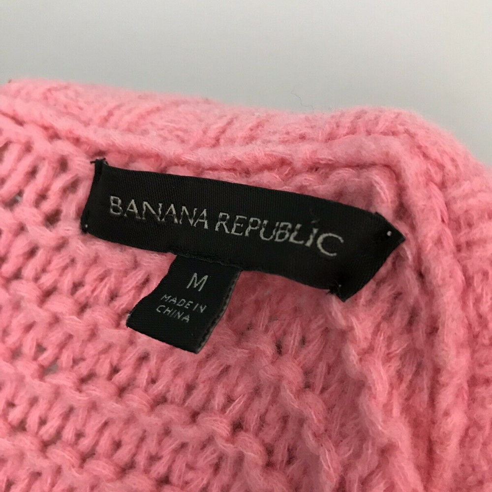 Banana Republic Pop Pink Sweater Crew Knit Size M - Picture 5 of 6